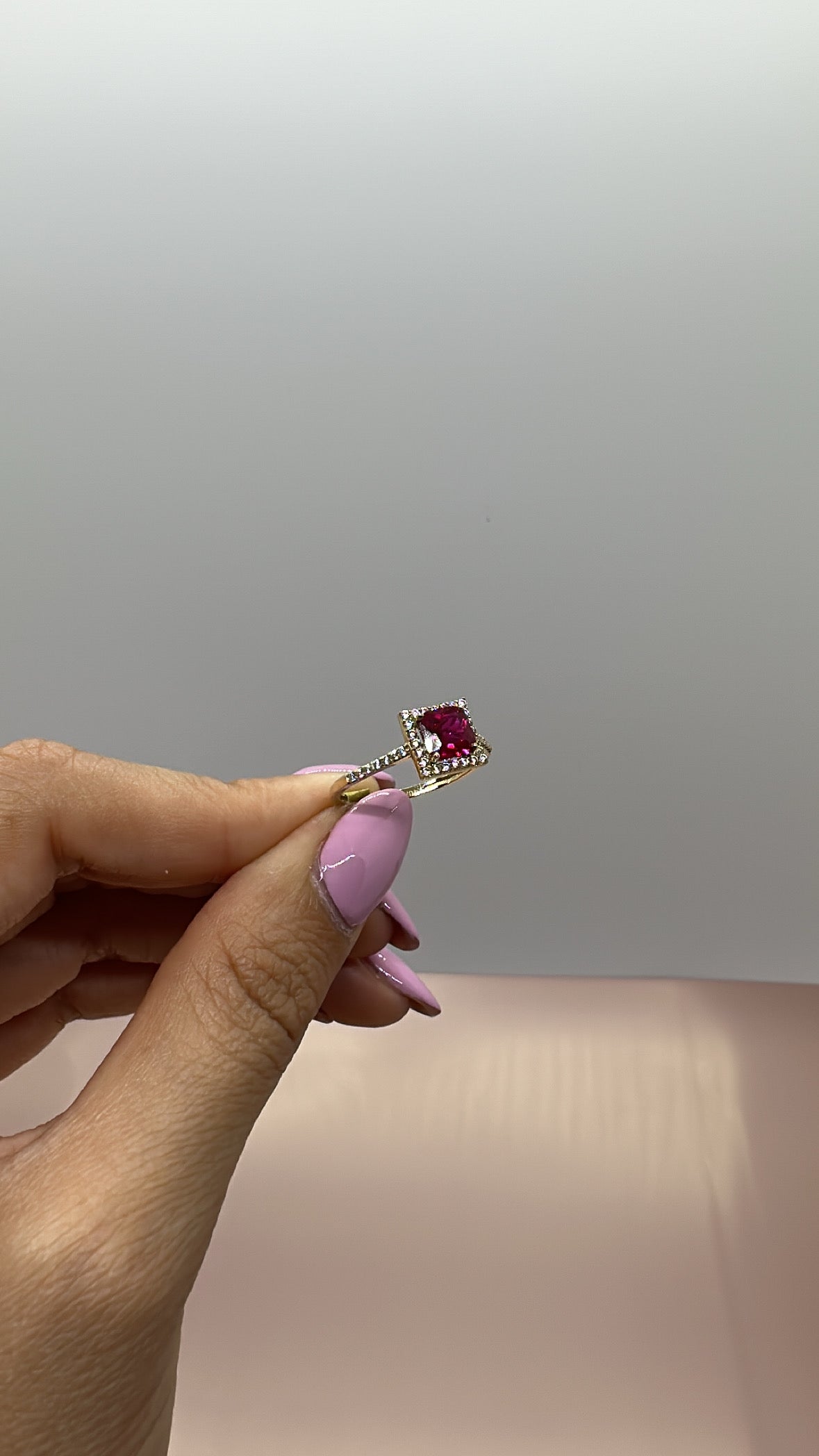 Red Stone Ladies Ring