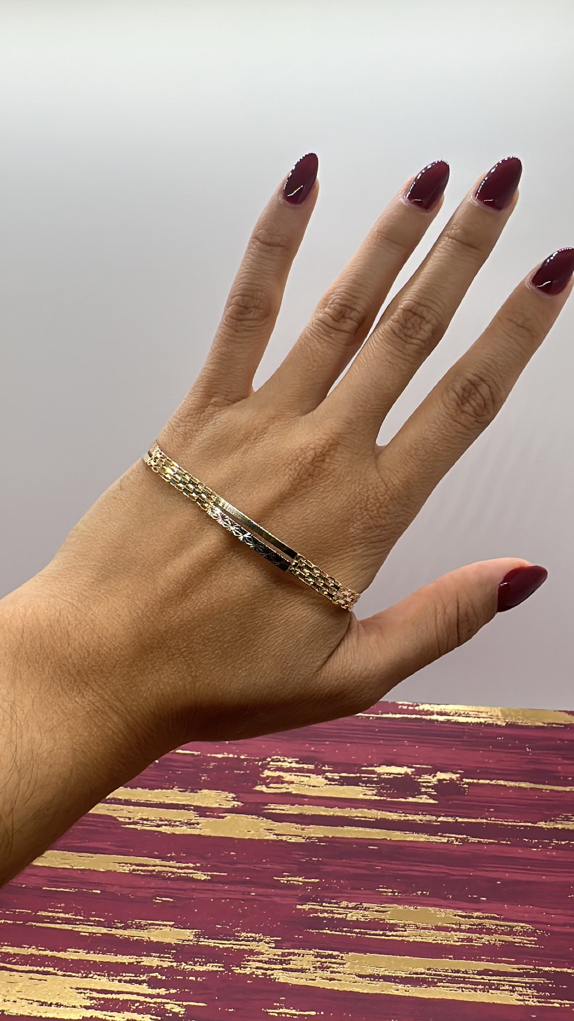 Tri Color Multi Plaque Ladies Bracelet
