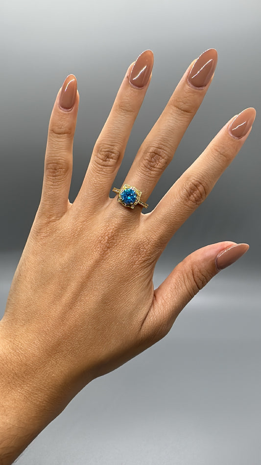 Sky Blue Ladies Ring