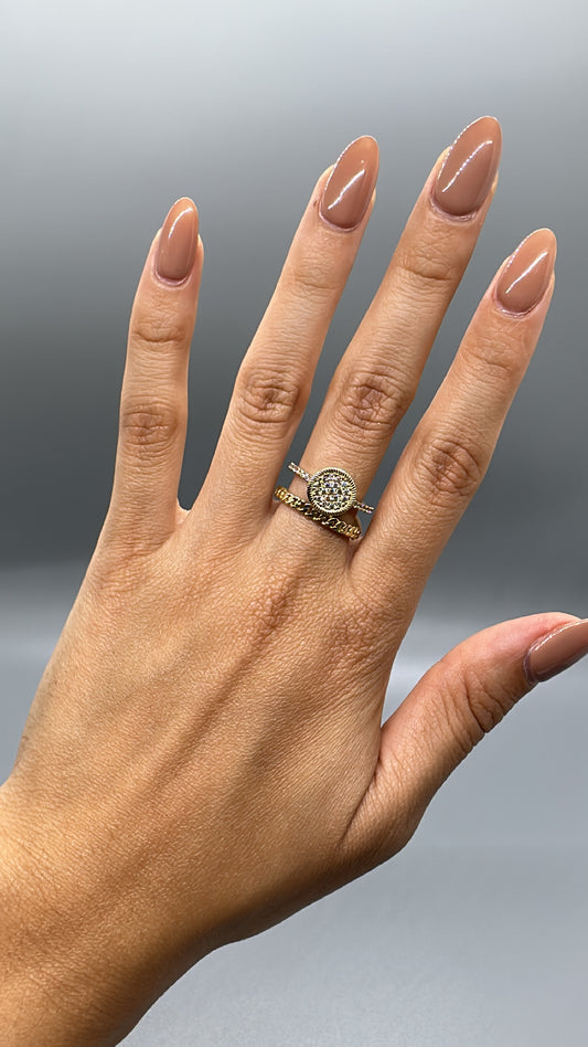 White Stone Ladies Ring