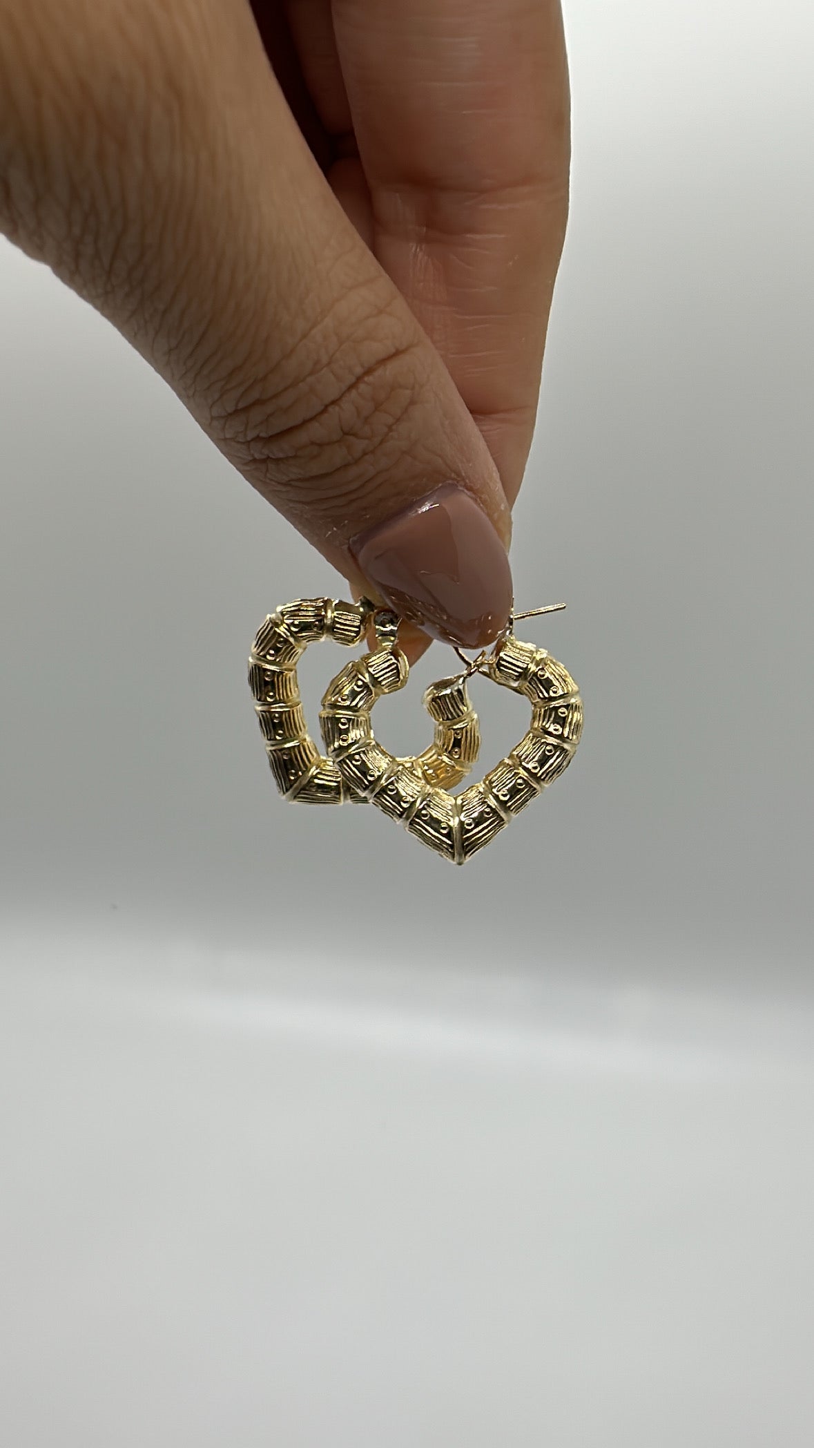 Bamboo Heart Hoops