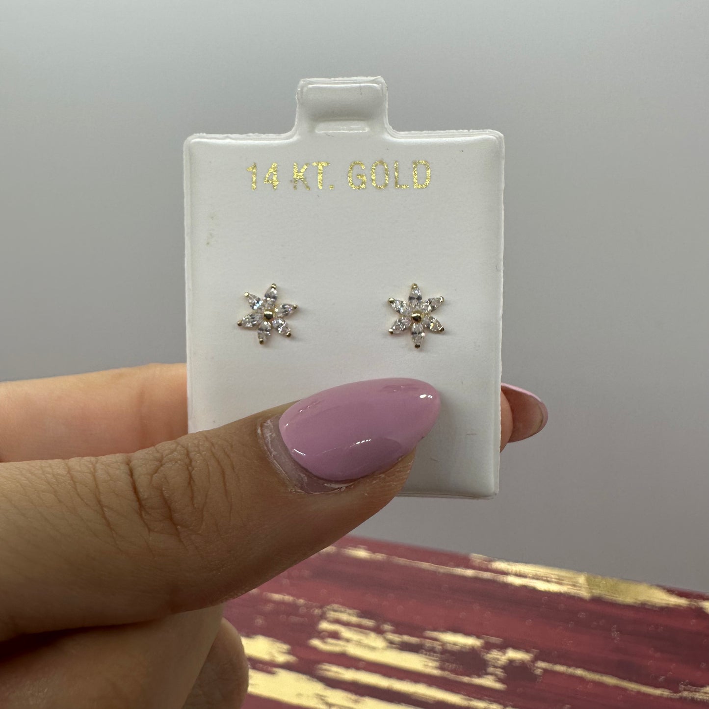 White Flower Stud Earrings