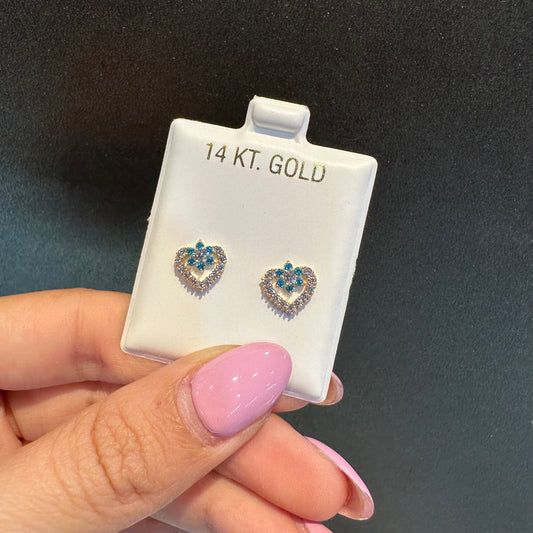 Turquoise Heart Stud Earrings